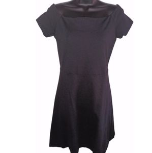 Boden Black Off Shoulder Fit and Flare Dress